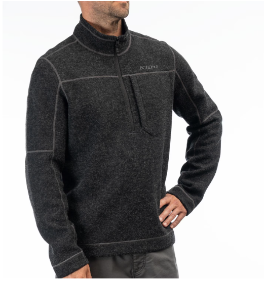 Klim Bighorn Canyon Wool Fleece 1/4 Zip Black Heather
