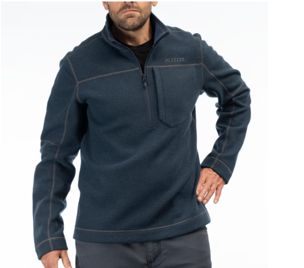 Klim Bighorn Canyon Wool Fleece 1/4 Zip Dress Blues Heather
