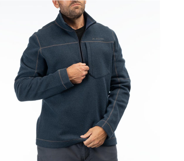 Klim Bighorn Canyon Wool Fleece 1/4 Zip Dress Blues Heather