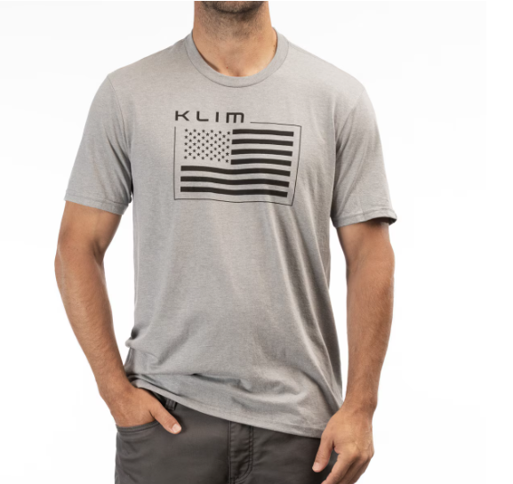 Klim Patriot Flag Tri-blend Tee Heathered Gray
