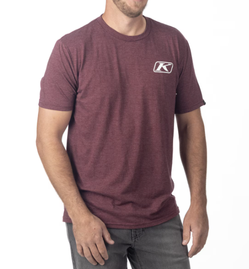 Klim Destination Tri-blend Tee Maroon Frost - White