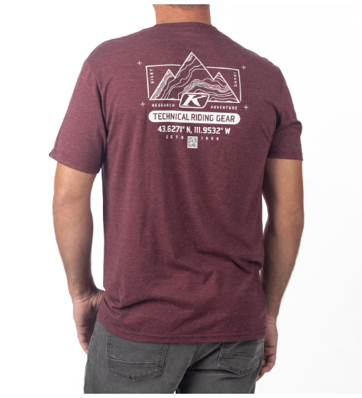 Klim Destination Tri-blend Tee Maroon Frost - White