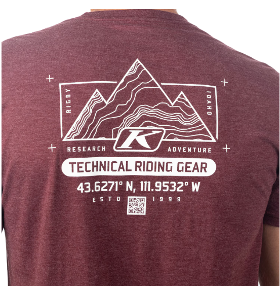 Klim Destination Tri-blend Tee Maroon Frost - White