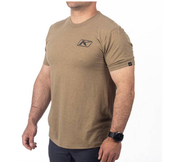 Klim Destination Tri-blend Tee Coyote Brown Heather - Asphalt