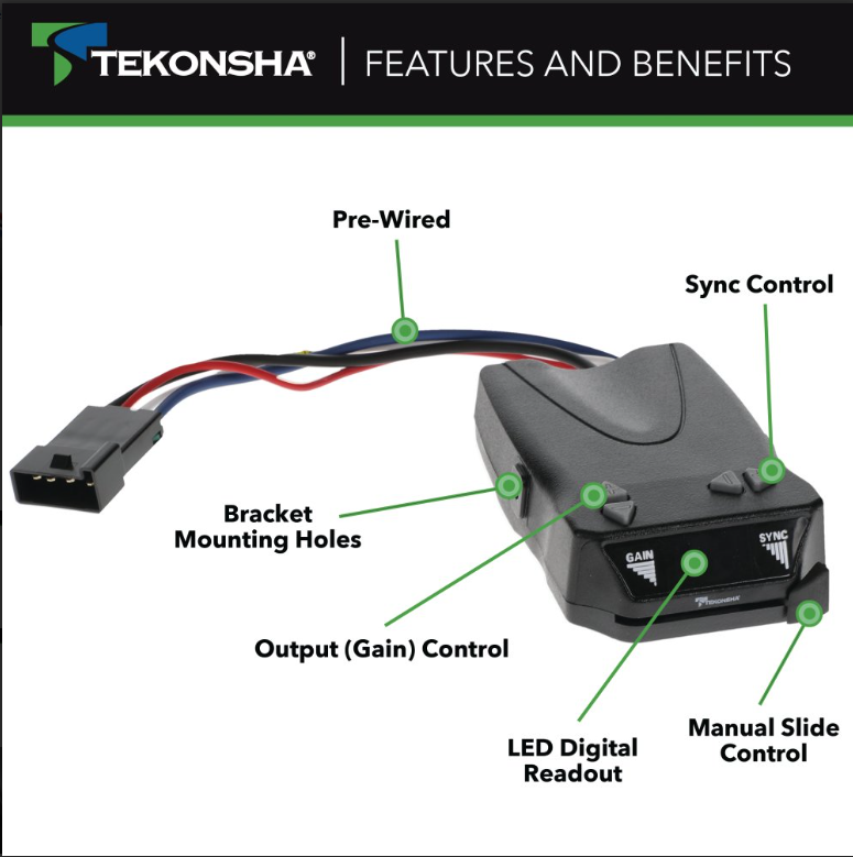 Brakeman® IV Time-Delay Brake Controller for Trailers with 1-4 Axles, Black 8507120