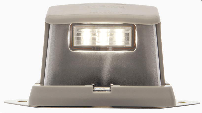 Optronics LED Trailer License Plate Light Grey Housing - Clear Lens LPL81C1B
