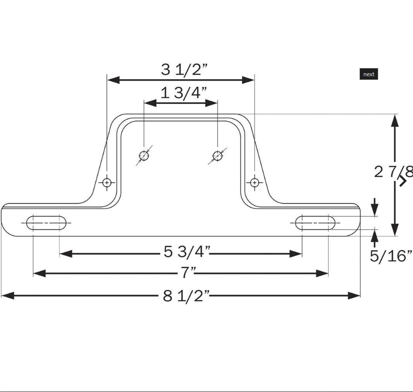 Optronics Powder Coated Steel License Plate Bracket - LP20SB