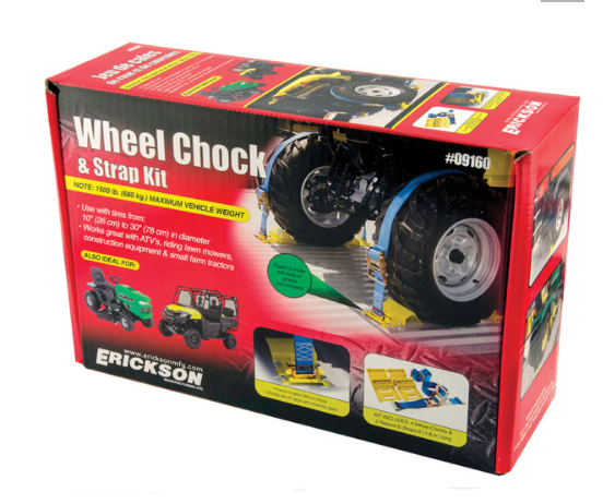 Erickson ATV E Track Tie-Down Kit w/ Ratchet Straps and Wheel Chocks
